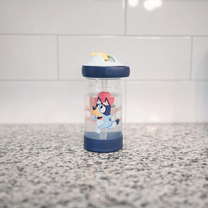 The First Years Bluey Sip & See Toddler Water Bottle With Floating Charm 12 Oz