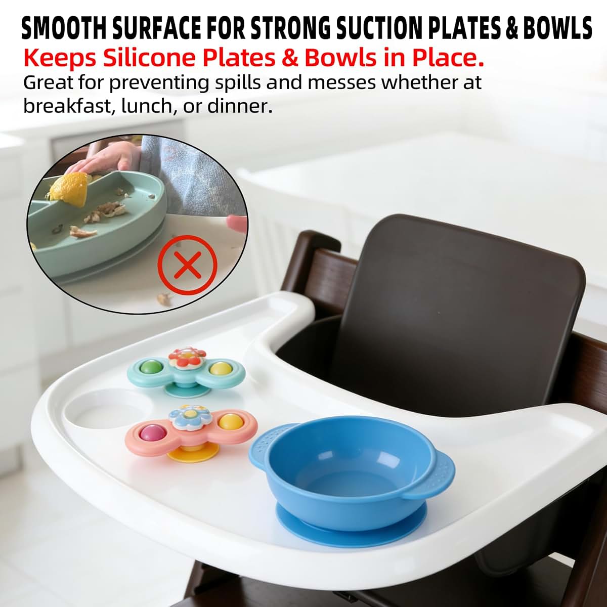 LuQiBabe Baby High Chair Tray for Stokke Tripp Trapp (V2+ Baby Set) | Replacement Feeding Tray with Built-In Cup (photo 3)
