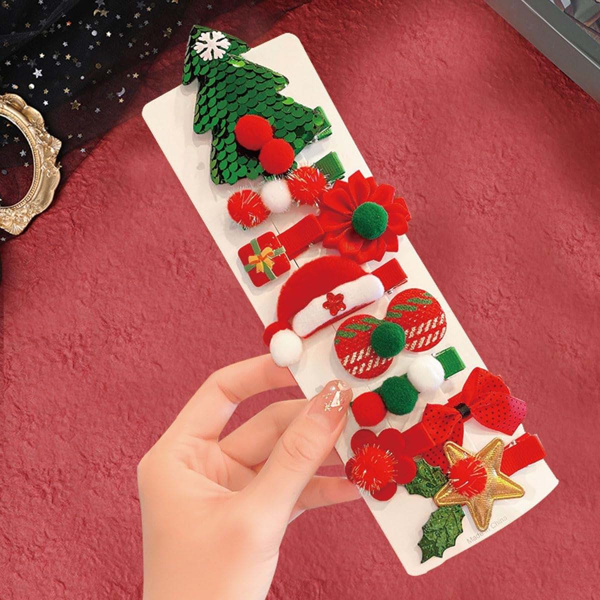 Ewanda Store 30-Piece Christmas Baby Girls Hair Clips