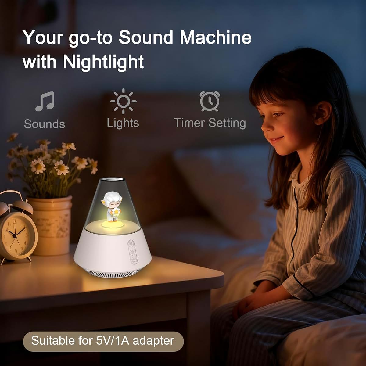 Sound Machine with Night Light for Nursery Care