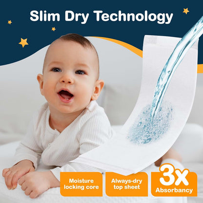 Inspire Dimples Booster Pads, Baby Diaper Doubler with Adhesive - Boosts Diaper Absorbency - No More leaks 30 Count