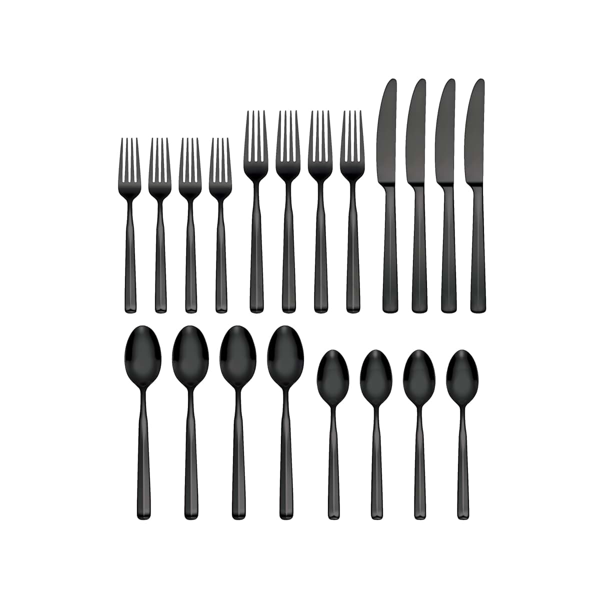 Oneida Ryder Black Satin 20-Piece Silverware Set