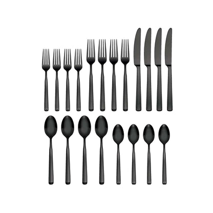 Oneida Ryder Black Satin 20-Piece Silverware Set