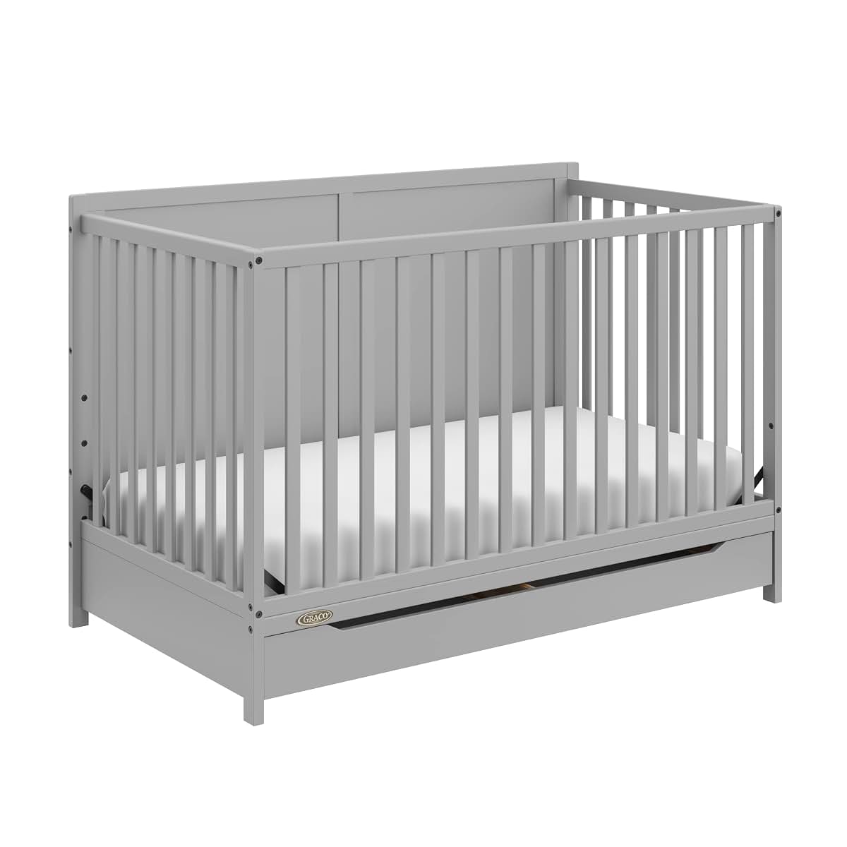 Graco Melrose 5-In-1 Convertible Crib With Drawer, Pebble Gray