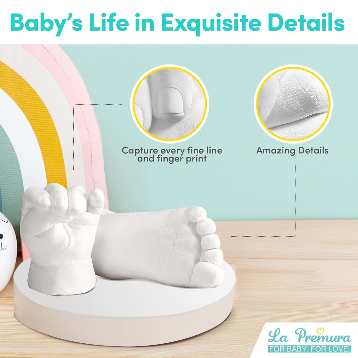 La Premura Baby Keepsake Hand Casting Kit With Shadow Box Frame (photo 2)