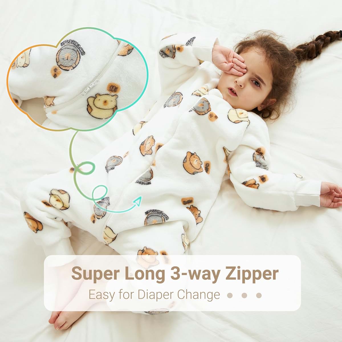 MICHLEY Flannel Baby Sleeping Bag Pajamas for Wearable Blankets