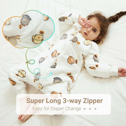 MICHLEY Flannel Baby Sleeping Bag Pajamas for Wearable Blankets