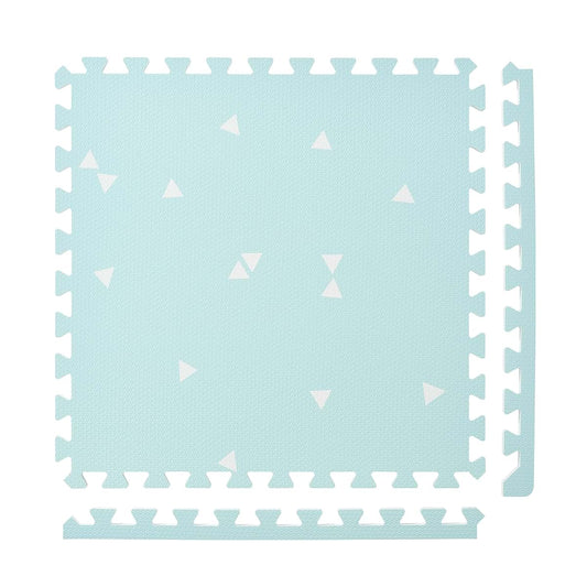 PopsyKosy Baby Floor Play Mat - Interlocking Foam Tiles, Triangle Blue