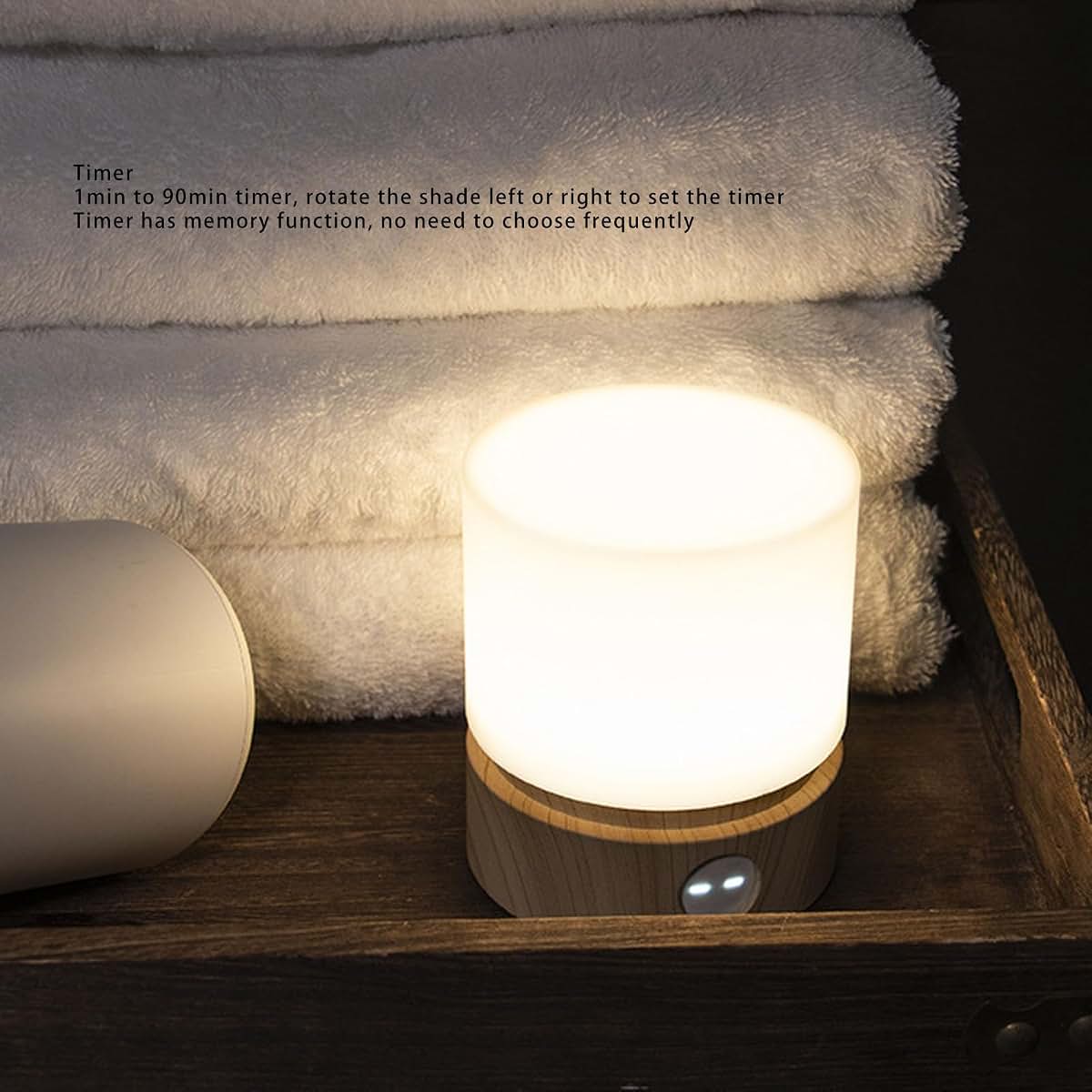 Fockety Portable LED Touch Bedside Table Lamp With Timer (photo 3)