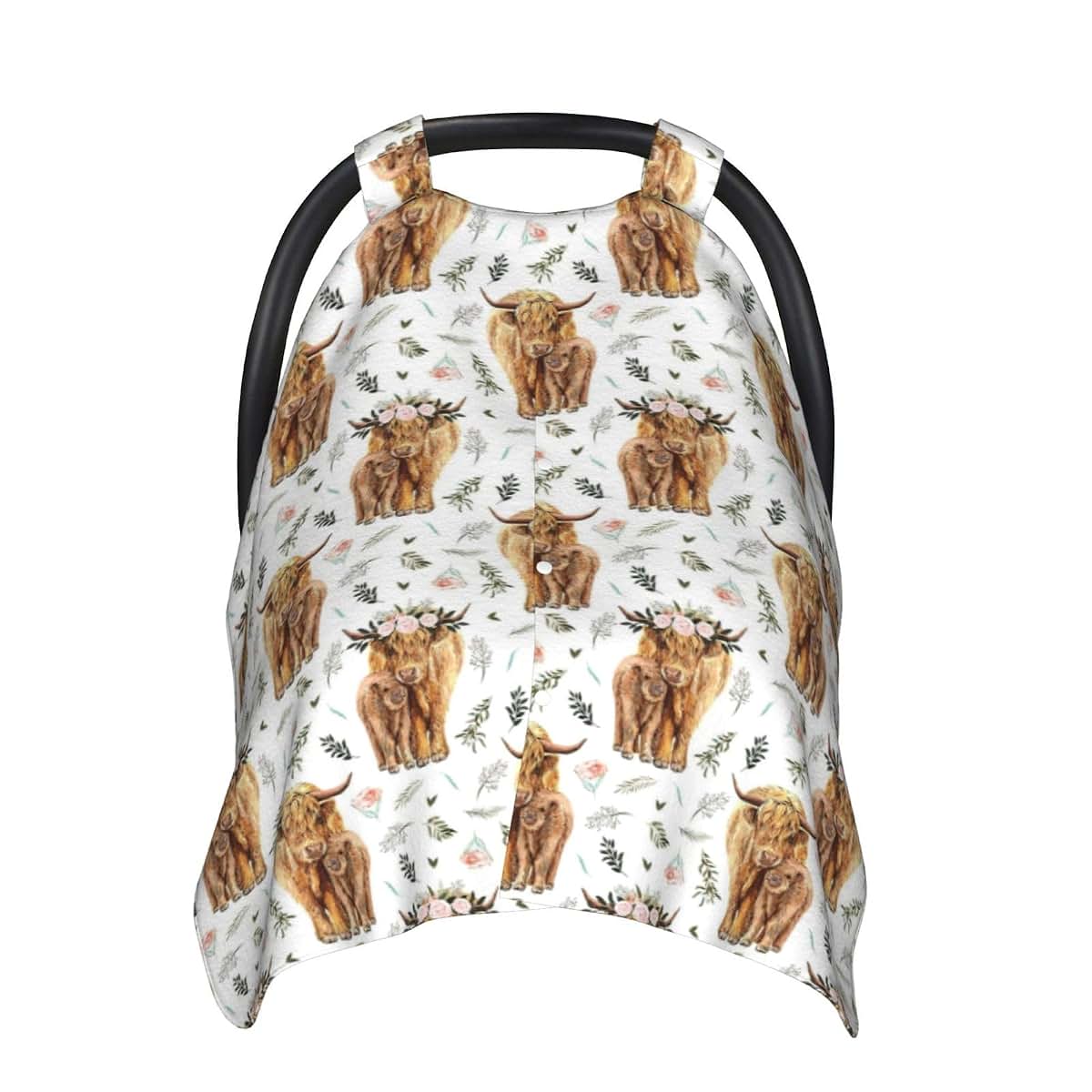 Muitanerkd Highland Cow Baby Car Seat Cover, Polyester