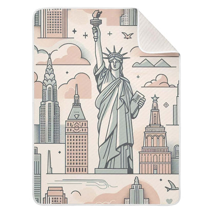 WELLDAY Statue of Liberty Baby Blanket, Ultra Soft 30x40 Inch Cozy Infant Toddler Cover for Crib and Stroller
