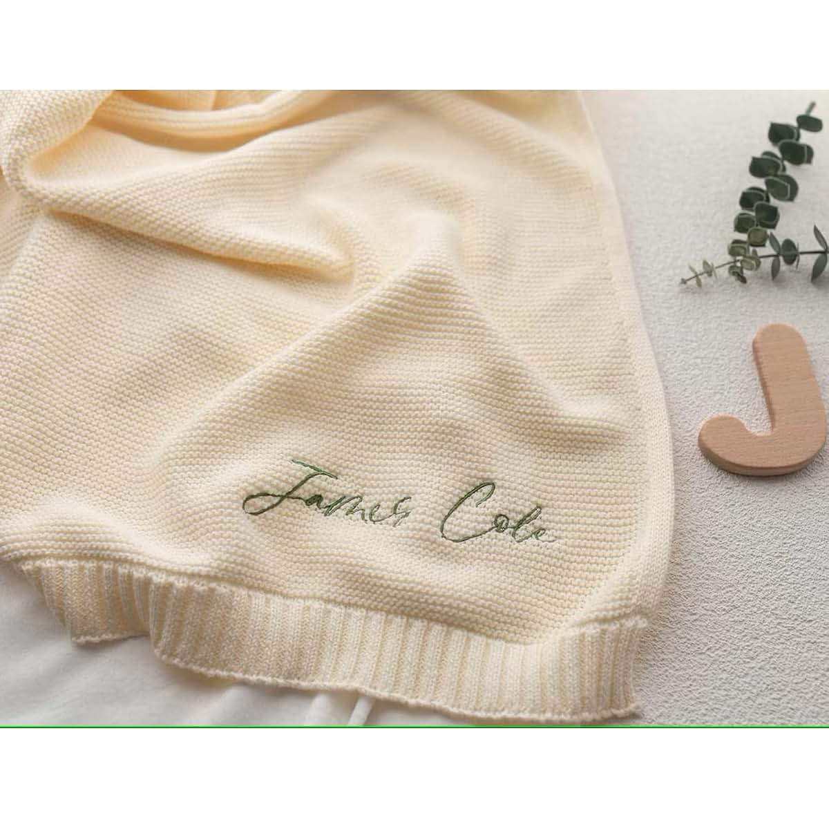Lavrebu 100x80cm Custom Embroidered Name Baby Blanket Baby Shower Stroller Blanket Newborn Baby Gift Personalized Soft (photo 2)
