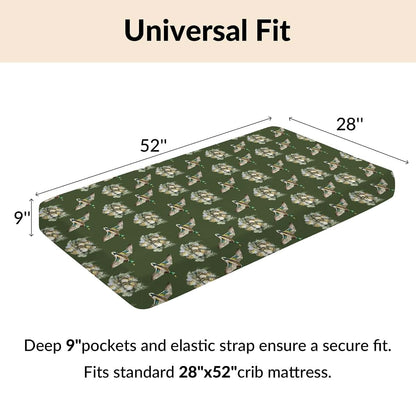 BabyOneStop Vintage Mallard Ducks Fitted Crib Sheet for Standard Mattresses