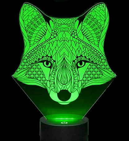 Jinnwell 3D Fox Night Light Lamp Illusion 16 Color Changing Table Desk Decoration Lamps Gift with Acrylic Flat ABS Base (photo 4)