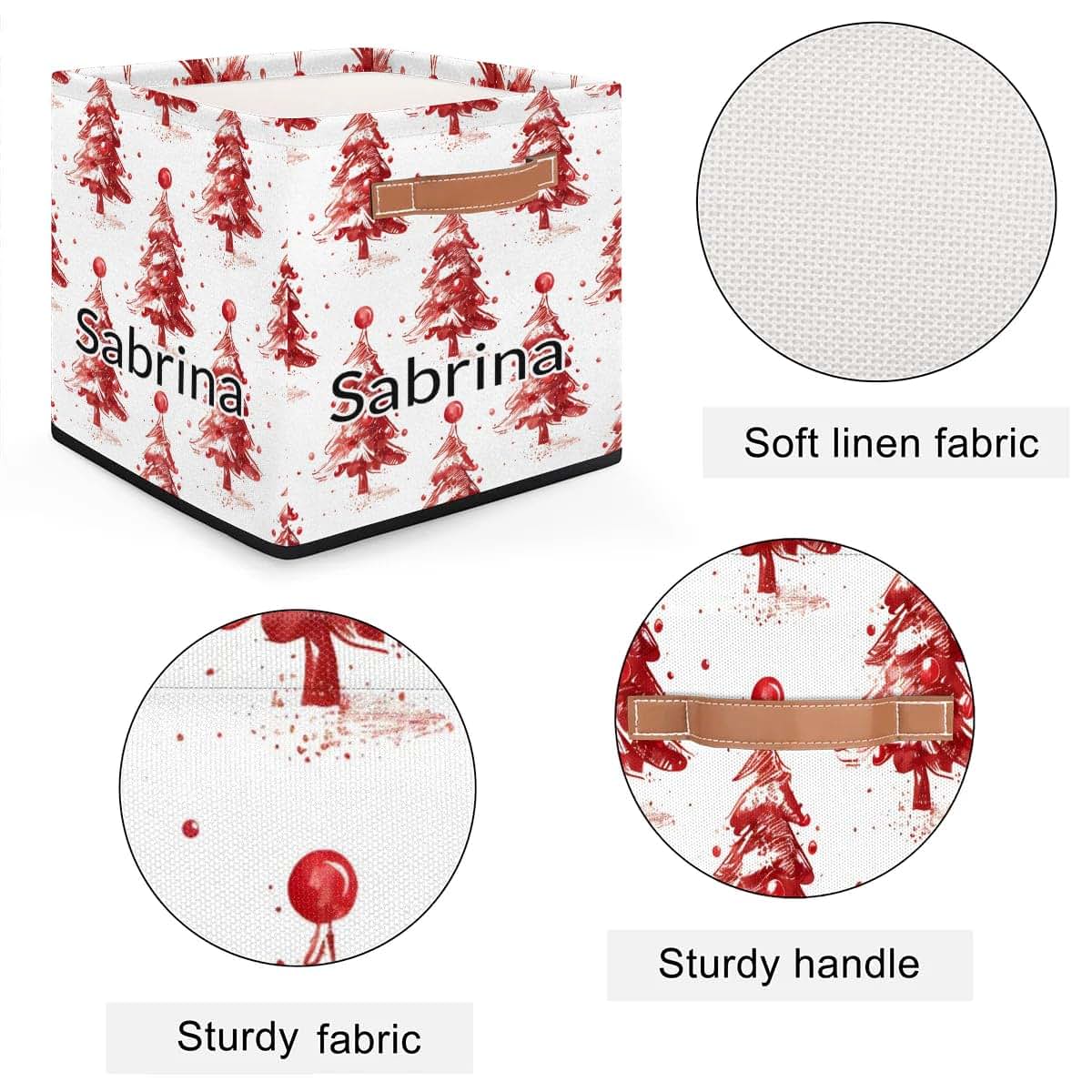 Voloreju Custom Storage Bin Baskets Personalized Cute Pattern Christmas Gifts Basket Nursery Laundry Bin for Organizing (photo 3)
