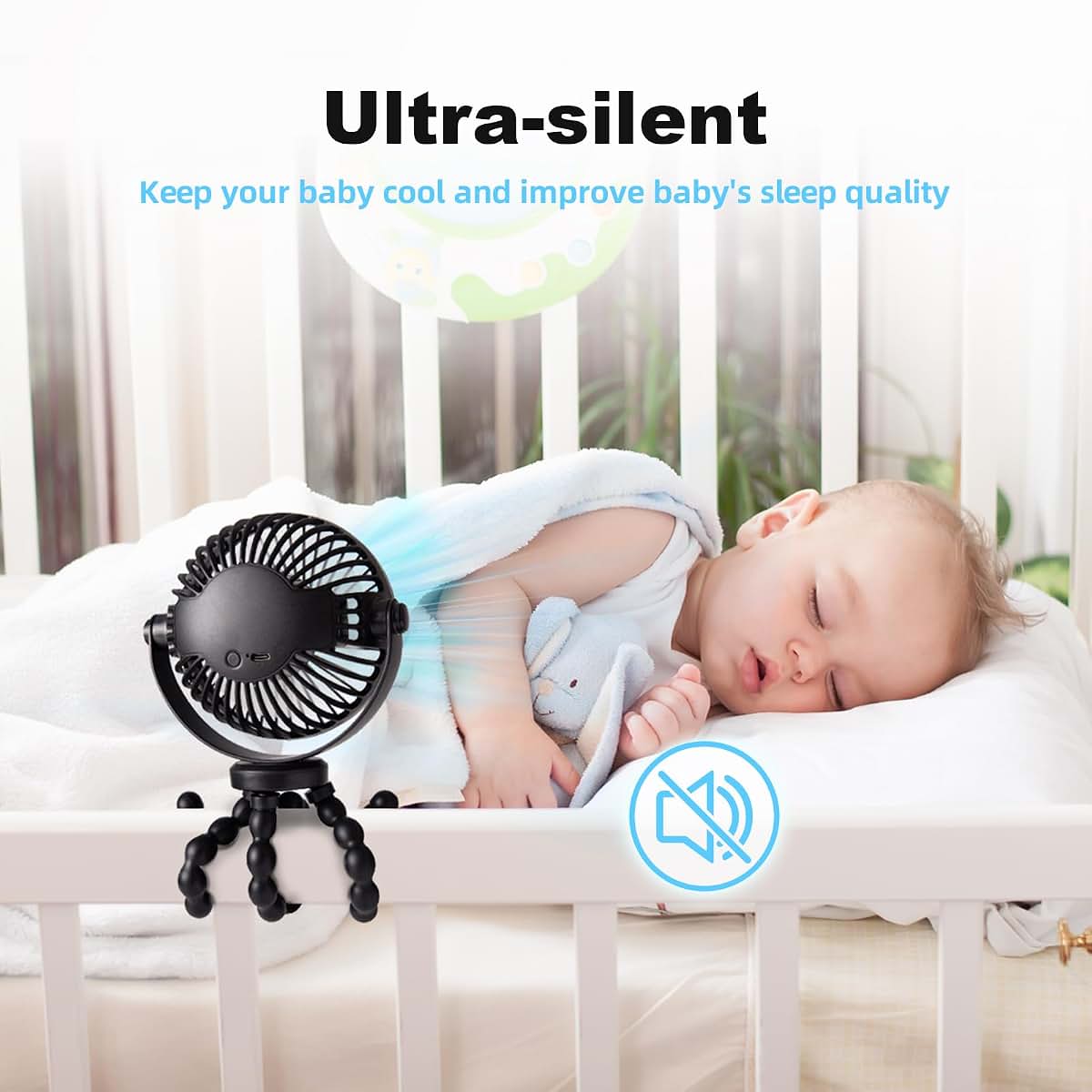PaPaFboy Mini Portable Pram Fan Rechargeable Clip On Fan (photo 4)