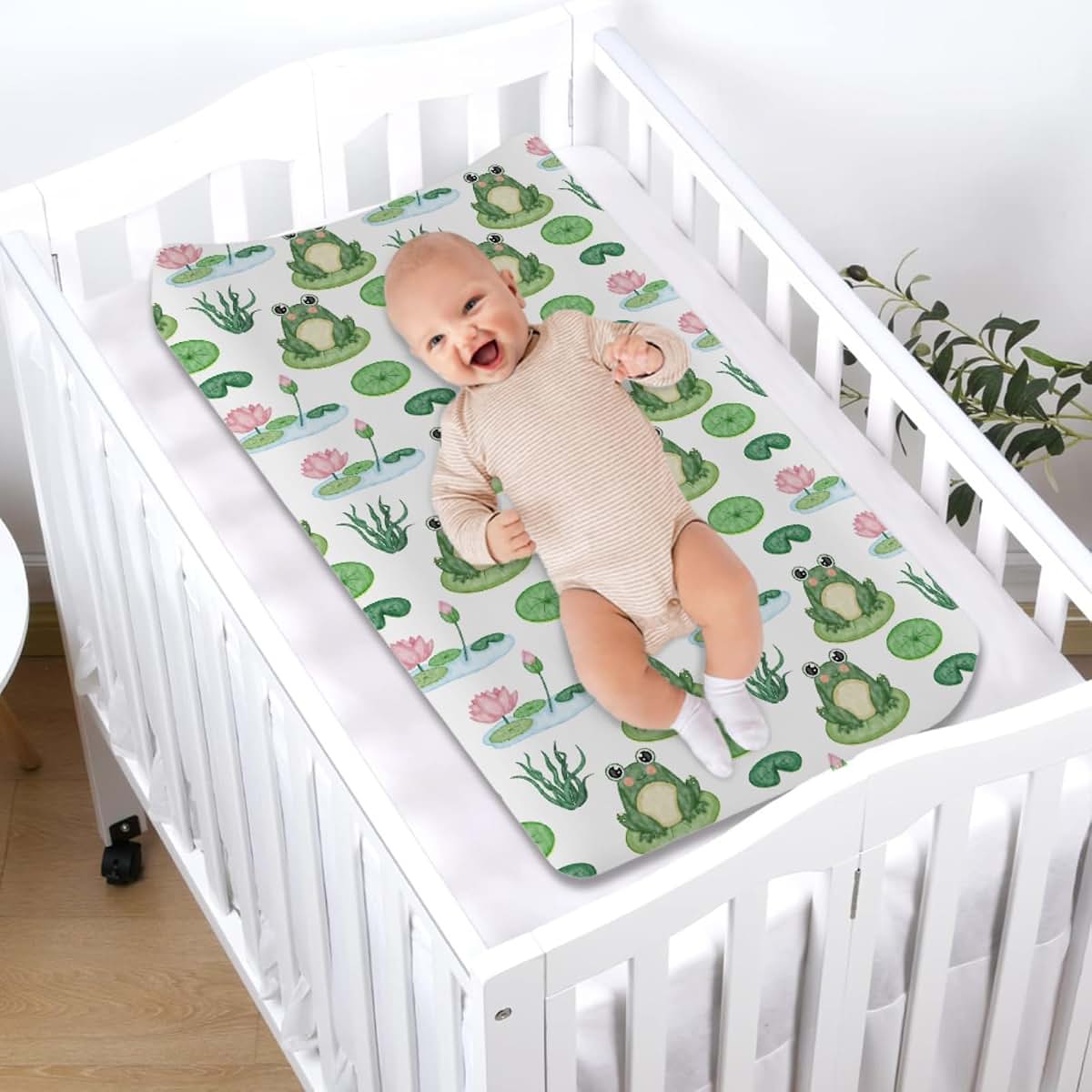 Frogs Pond Floral Printed Changing Pad Cover for Nursery Sheets