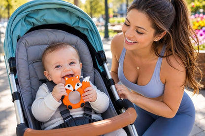 GiliGums Fox Silicone Baby Teether - Orange (photo 3)