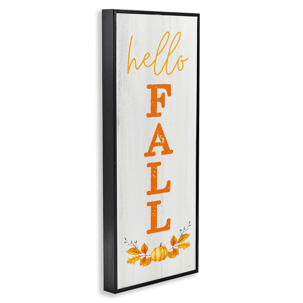 Stupell Industries Hello Fall Phrase Cascading Text Pumpkin Art