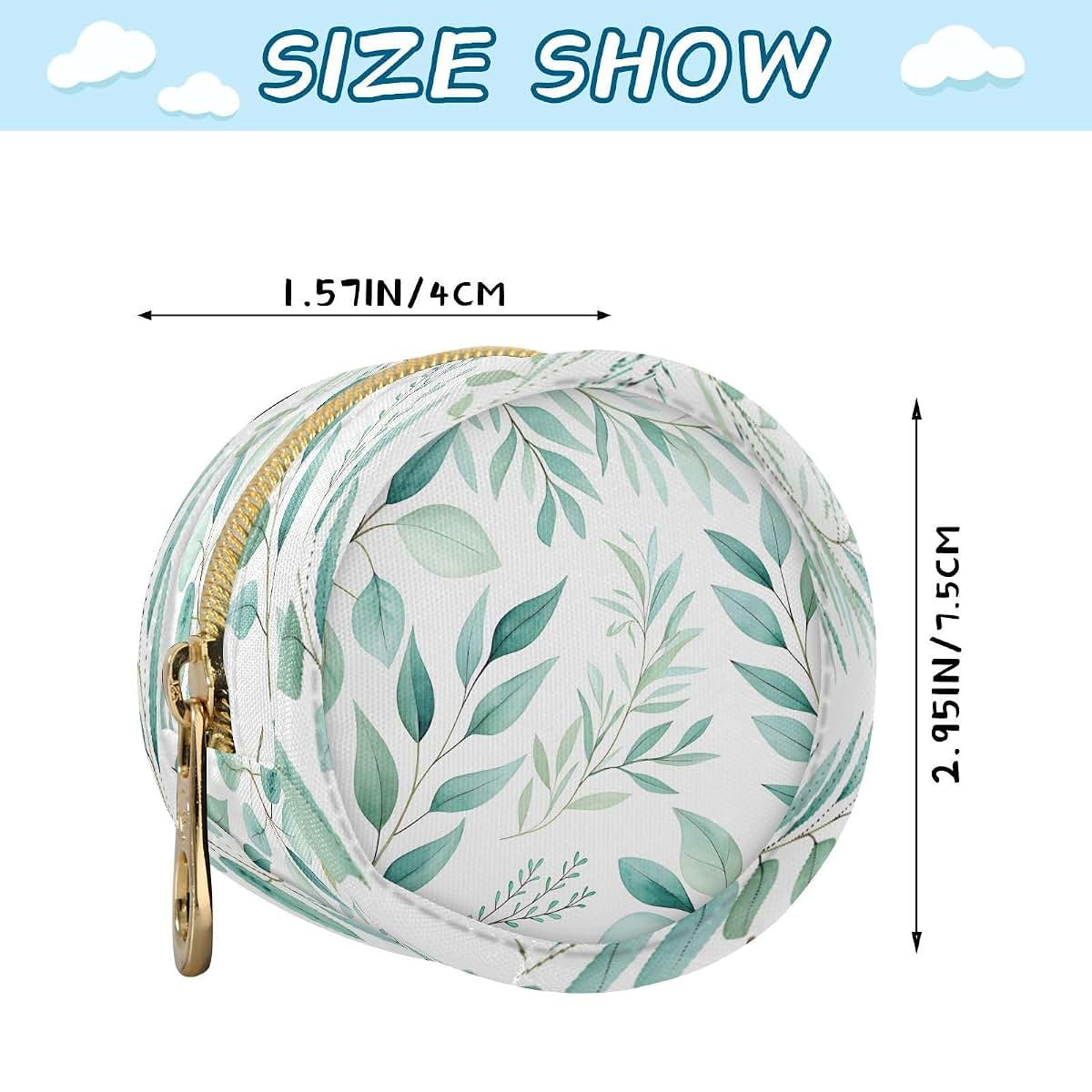 Watercolor Botanical Leaf Pacifier Holder Case with Clip | Portable Diaper Bag Pouch