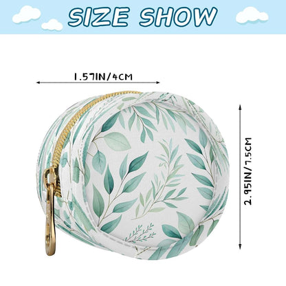 Watercolor Botanical Leaf Pacifier Holder Case with Clip | Portable Diaper Bag Pouch