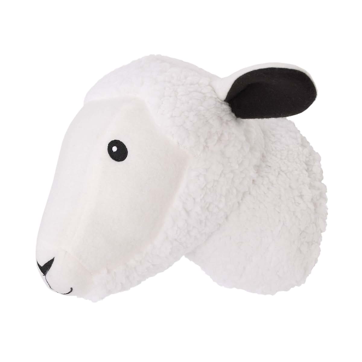 Nojo Plush Fleece Sheep Head Wall Decor for Nursery or Child's Room