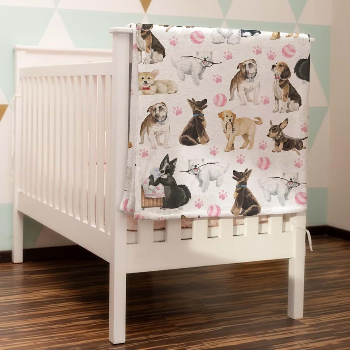 BabyOneStop Cute Dogs Print Flannel Baby Blanket