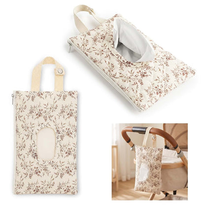 IANFAN Quilted Diaper Wipe Holder Floral Hanging Pouch
