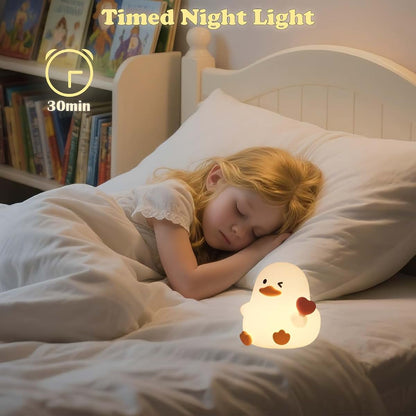 Love Duck Silicone Night Light for Kids Nursery Bedside Lamp