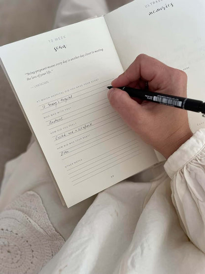 Campos & Olives Keepsake Pregnancy Journal With Linen Hardcover (photo 4)