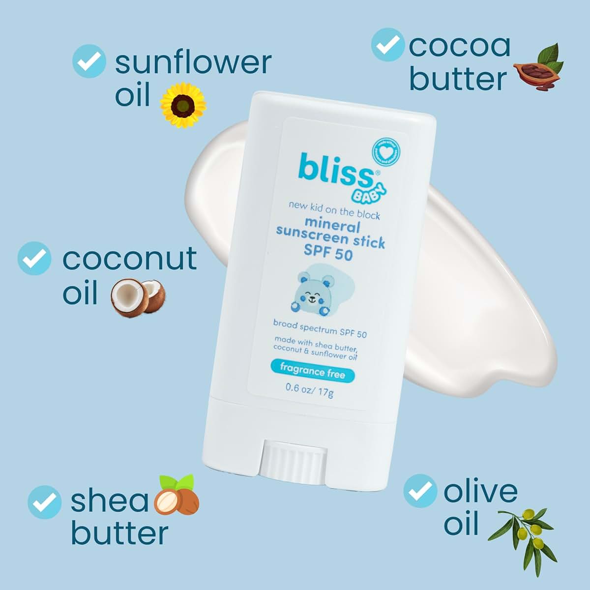 Bliss Baby Mineral Sunscreen Stick SPF 50 for Face & Body