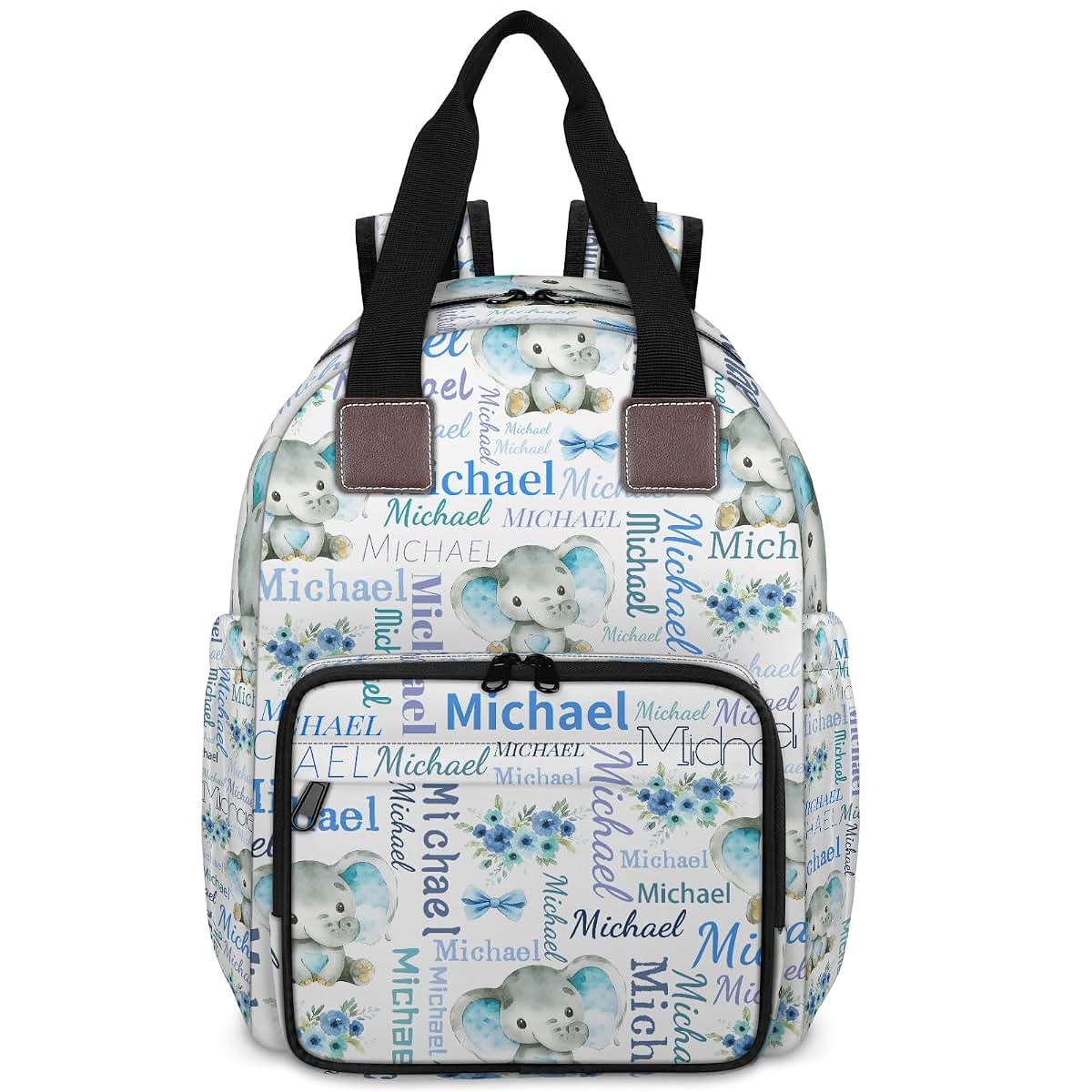 Litchora Personalized Diaper Bag Backpack with Stroller Straps