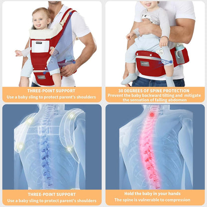 Kiyumi 6-in-1 Baby Carrier With Hip Seat For Newborns To Toddlers