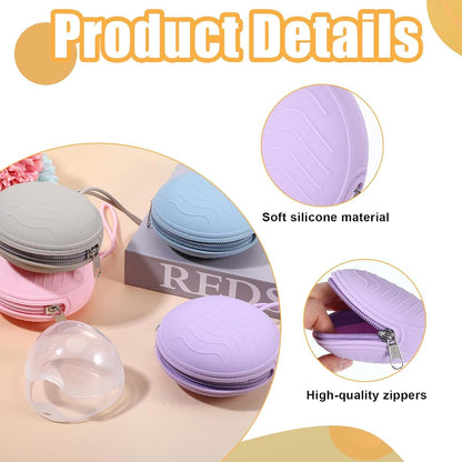 Jeqqinuz 2 Pack Silicone Pacifier Holder Case, Portable Travel Storage Pouch (photo 3)