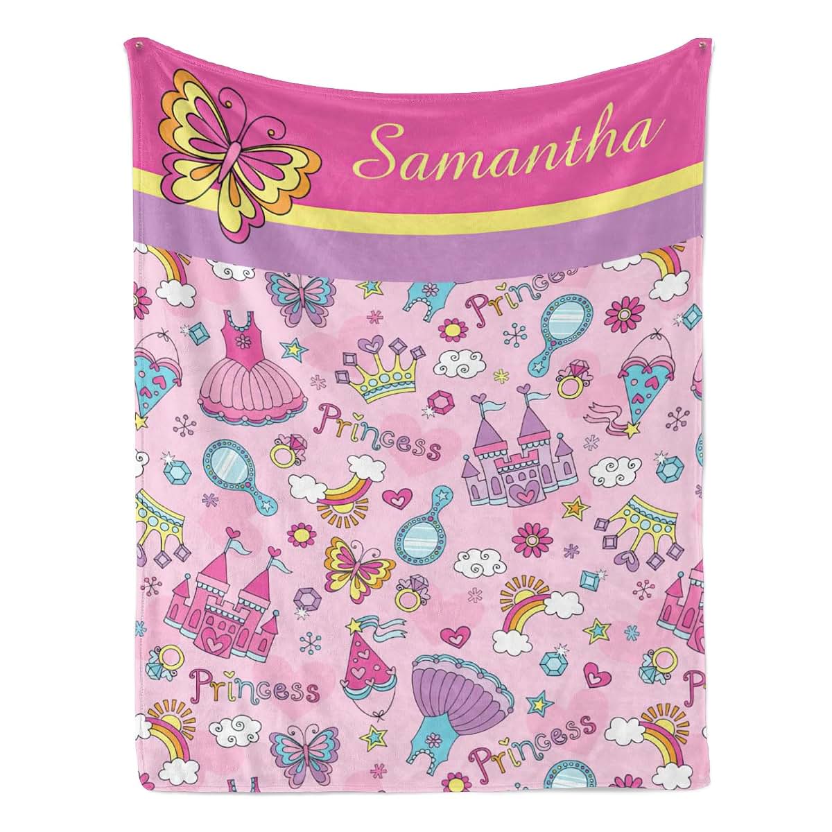 ColorAce Personalized Baby Blanket with Name Custom Baby Blanket for Girls Customized Baby Girl Gifts Soft Plush Fleece (photo 2)