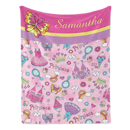 ColorAce Personalized Baby Blanket with Name Custom Baby Blanket for Girls Customized Baby Girl Gifts Soft Plush Fleece (photo 2)