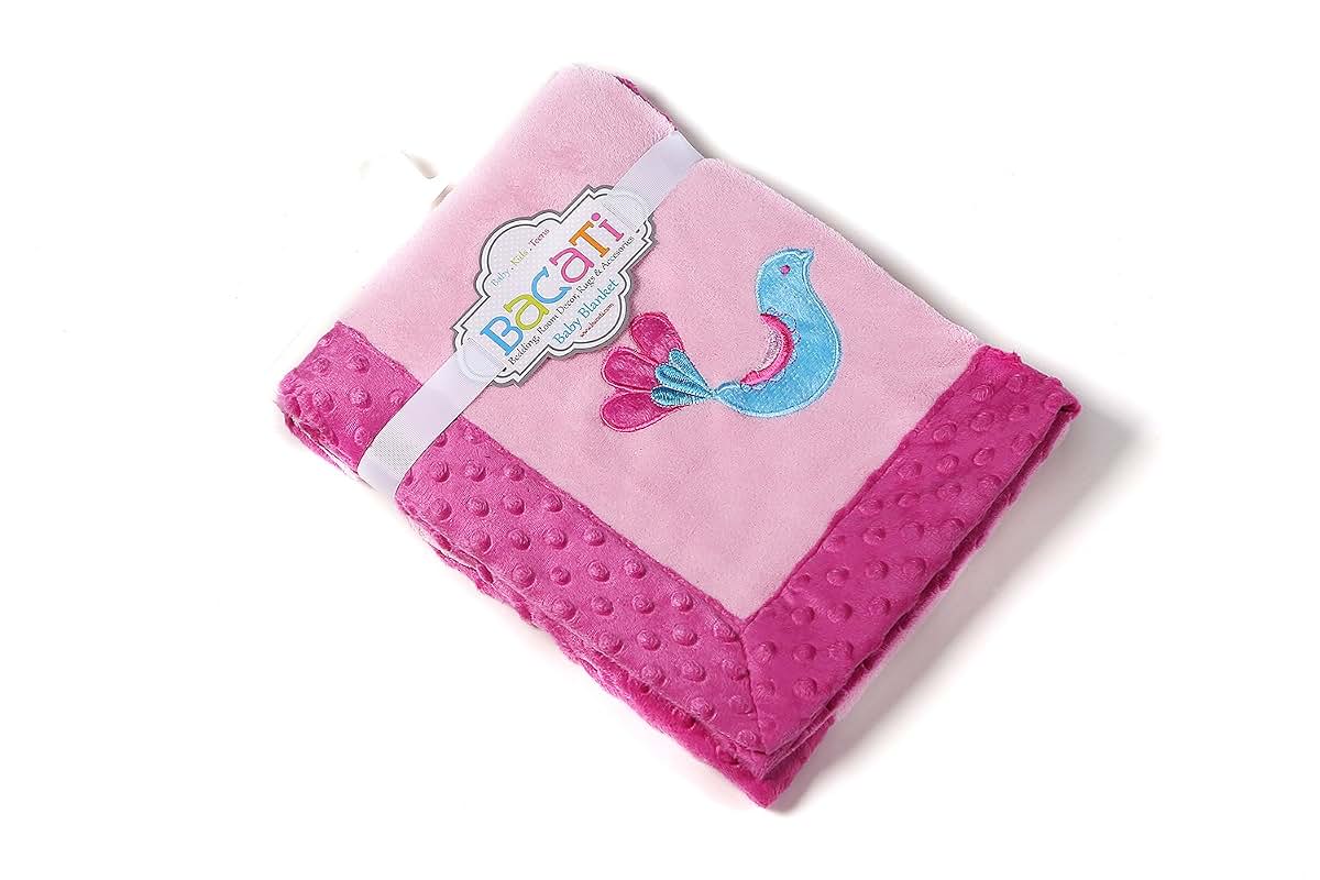 Bacati - Botanical Sanctuary Multicolor Pink Blanket 30 x 40 inches