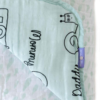 Milk&Moo Snail Muslin Baby Blanket, 4-Layer Cotton Swaddle, 90x110 cm