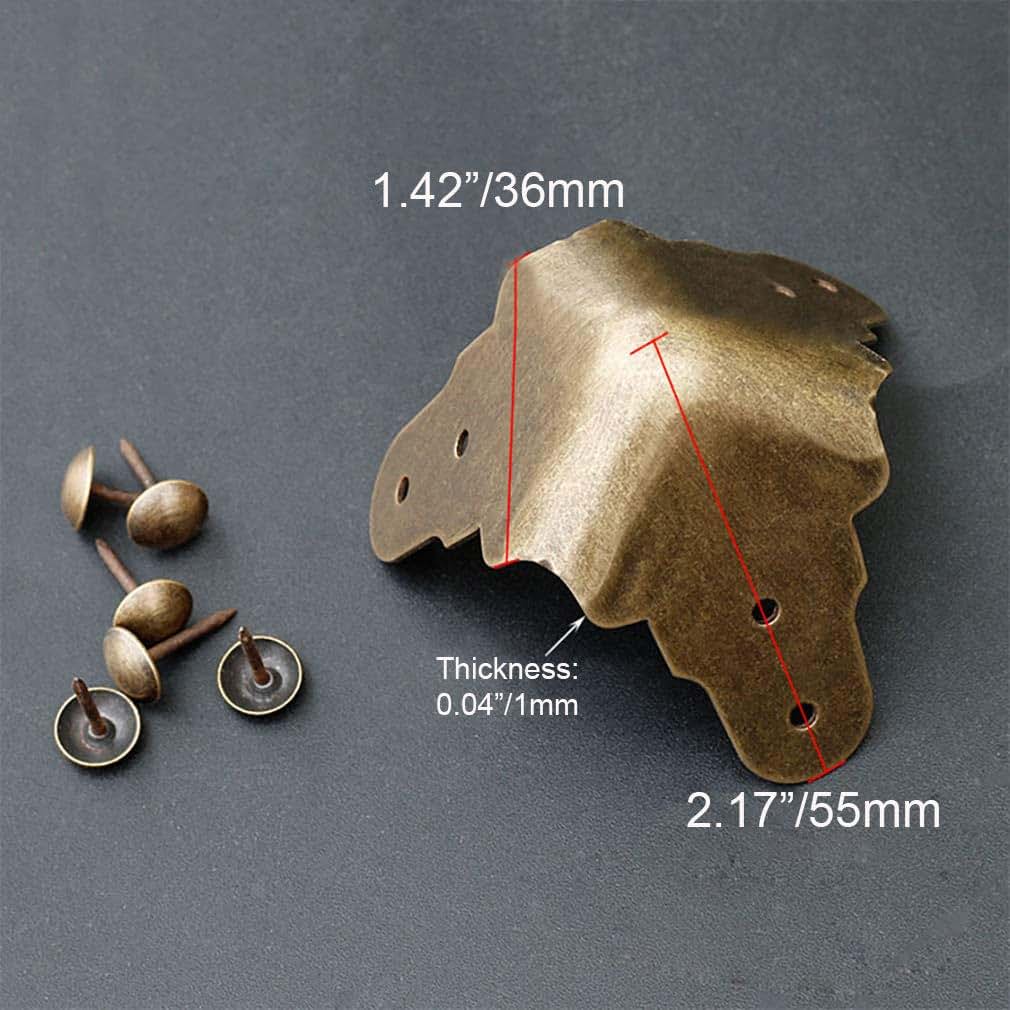 Tiazza Pure Brass Corner Protectors for Antique Furniture