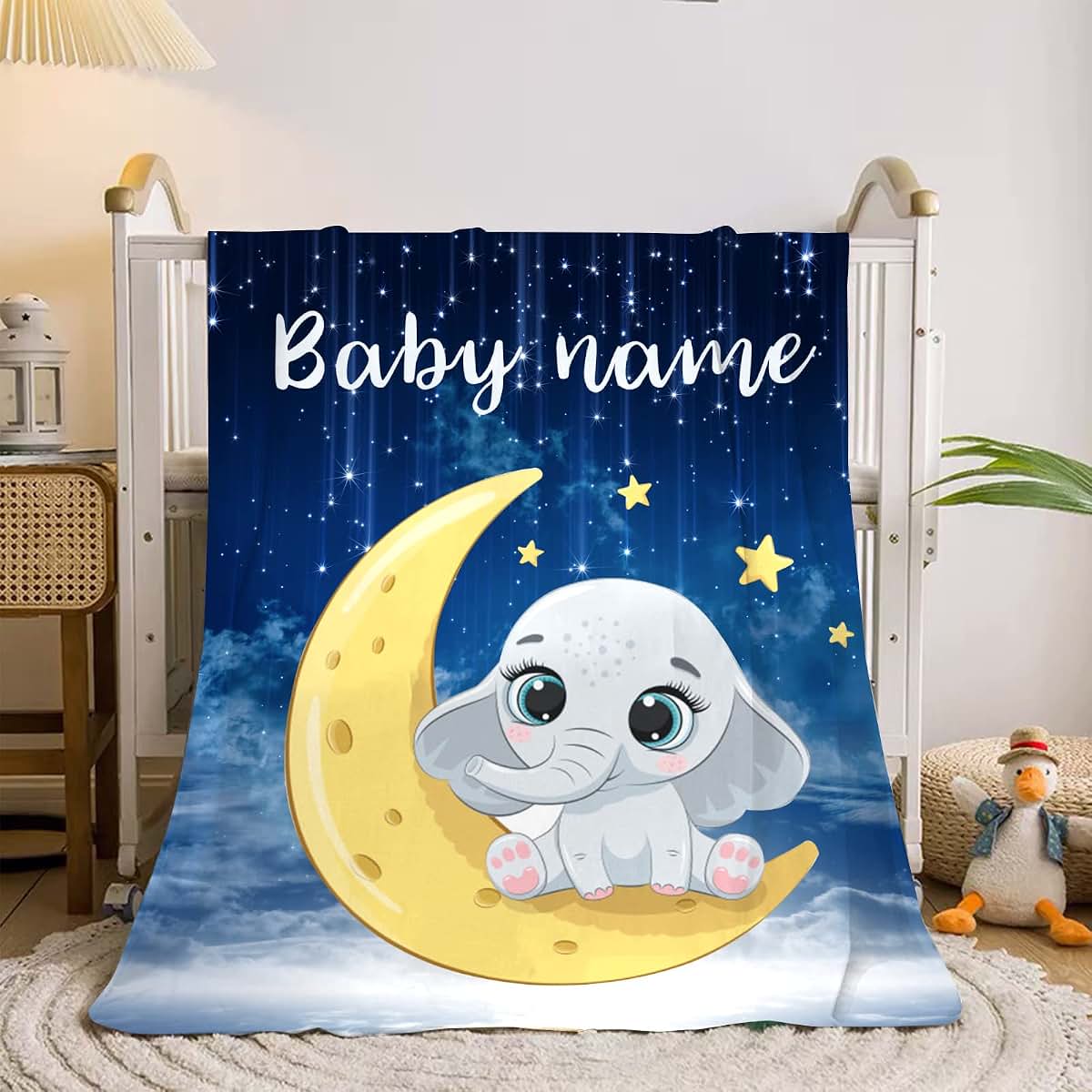ILPALADINO Custom Personalised Baby Blanket with Name, Flannel Super Soft Nursery Blankets, New Baby Gifts Baby Blanket