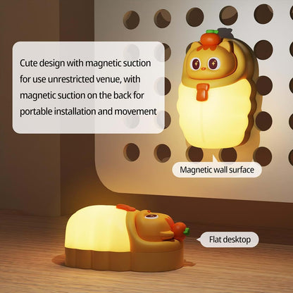 Mrscoz LED Night Light, Rechargeable Touch Lamp for Nursery, Orange