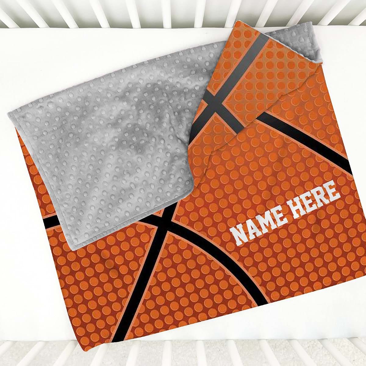 Gifts Everywhere Personalized Children's Super Basketball Baby Blankets for Boys Kids, Custom American Basketball (photo 2)