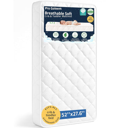 Pro Goleem Breathable Crib Mattress Dual-Sided Foam
