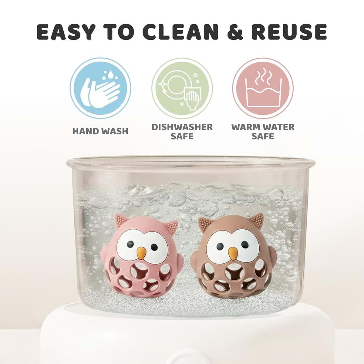 BABY'S WAY Baby’s Way Teething Toy – Owl Silicone Teether Toy for Babies 3–6 Months Toys for 6–12 Months – Baby