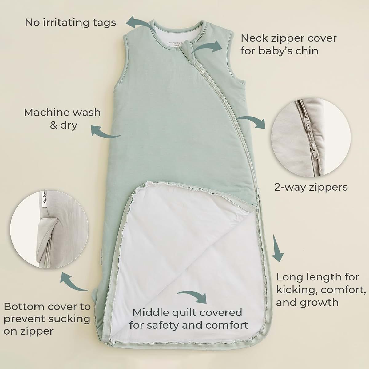 Everyday Bambu Sleep Sack | Rayon Bamboo Sleeping Bag for Baby