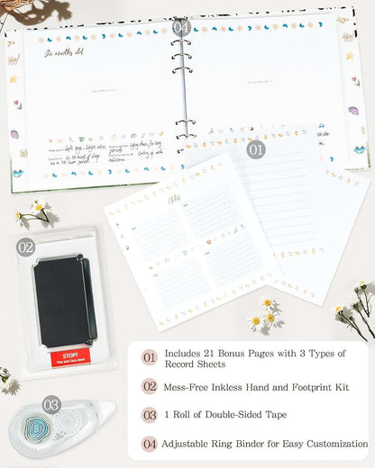 BabyOneStop Baby Memory Book With Removable Rings And Keepsake Journal