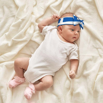 Wzycwb Greek Flag Baby Bow Headband For Infants 0-6 Months (photo 4)