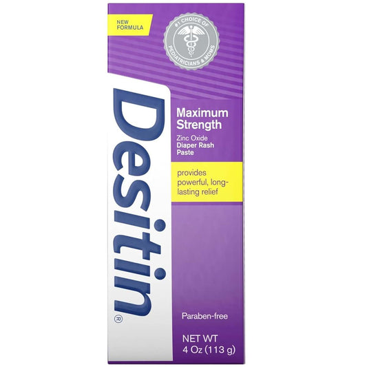 Johnson & Johnson Consumer Care Products Desitin Maximum Strength Diaper Rash Paste 4 oz tube (Pack of 6)