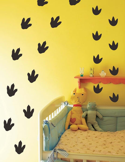 Mozamy Creative Dinosaur Footprints Wall Decals (32 Count) Dinosaur Wall Decals Dinosaur Tracks Decals Removable Peel
