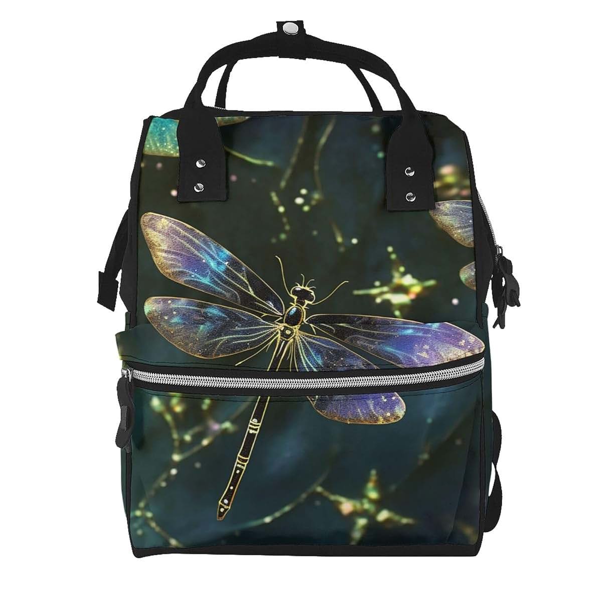FHEBNDS Dragonfly Diaper Bag Essentials Travel Tote Nappy Backpack Large Capacity Mummy Backpack Multifunction